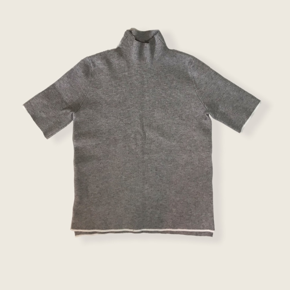 ZARA Mock Neck Short-Sleeved Knit Shirt